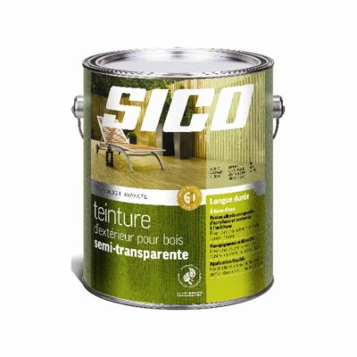 Teinture d'extérieur pour bois semi-transparente au fini mat-satiné «SICO» naturel - 3.78 L