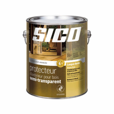 Protecteur d'extérieur pour bois semi-transparente au fini mat-satiné «SICO» naturel - 3.78 L