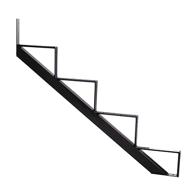 Limon d’escalier en acier - 4 marches - Noir
