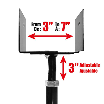 Support de patio ajustable extensible 33/66 – Noir