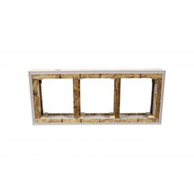 Cadre pour fenêtre de fondation 3 sections PVC blanc