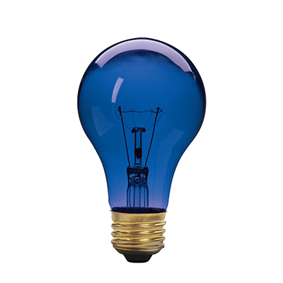Ampoule festivité bleu, type A, 60W, gradable