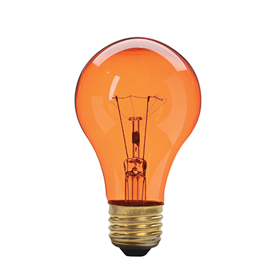 Ampoule festivité orange, type A19, 60W, gradable