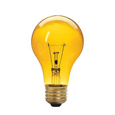 Ampoule festivité jaune, type A19, 60W, gradable