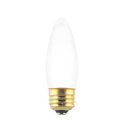 Ampoule chandelier, givrée, type B11, 60W, 2700K Blanc doux, gradable