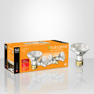 Ampoule halogène PAR20, 50W, 2700K Blanc doux, gradable