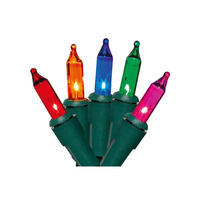 Jeu de de 100 ampoules mini - multicolore