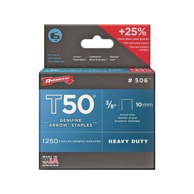 Agrafes T50 - 3/8 po «Arrow» (bte 1250)
