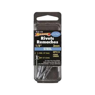 Rivet en acier 1/8 po, plage de serrage de 1/2 po «Arrow»