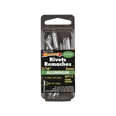 Rivet en aluminium 3/16 po, plage de serrage de 1/2 po «Arrow» (pqt 12)
