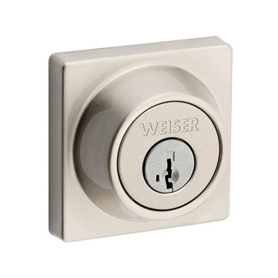 Pêne dormant à rosette carrée Elements «Weiser» Nickel satin