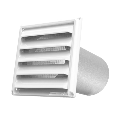 Évent d'entrée d'air avec grille de métal, Blanc