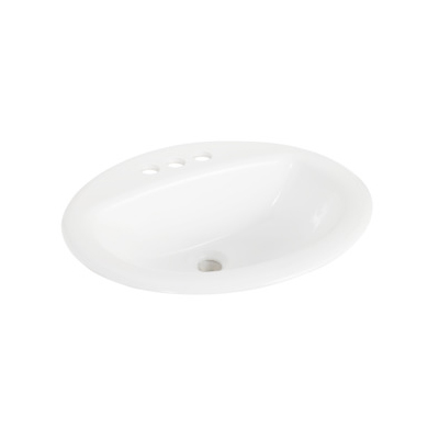 Lavabo de salle de bain en porcelaine 130012-4W - Blanc