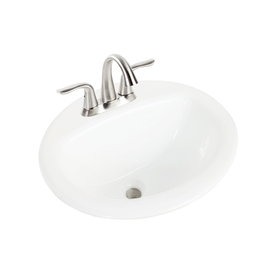 Lavabo de salle de bain en porcelaine 130013-4W - Blanc