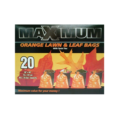 Sacs à ordures de jardinage 98L «Maximum» Orange (bte 20)