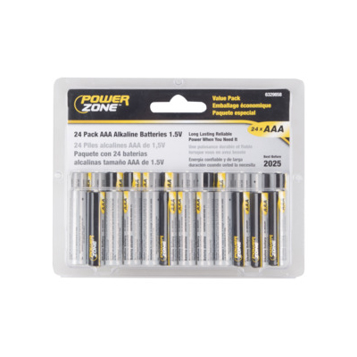 Pile alcaline AAA, 1,5 V «PowerZone» (pqt 24)