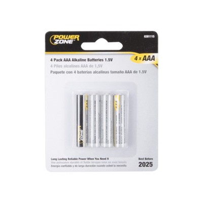 Pile alcaline AAA, 1,5 V «PowerZone» (pqt 4)