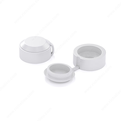 Cache-vis refermable en plastique - Blanc (pqt 8) - Matériaux Audet