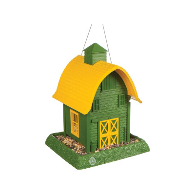 Mangeoire maison pour oiseaux «GRANGE» Vert/Jaune (unité)