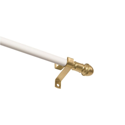 Tringle café 7/16" diam., 28"-48", modèle #KN386/1NP - Blanc/Laiton (unité)