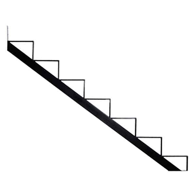 Limon d’escalier en acier - 7 marches - Noir (unité)