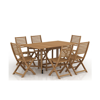 Ensemble table patio pliante «Carmel» (7 mcx)