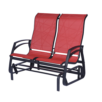 Chaise berçante en aluminium double «Kansas» Rouge (unité)